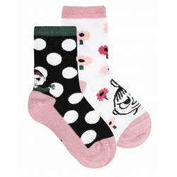 27-30 Moomin Little My Children Socks 2 Pairs Black