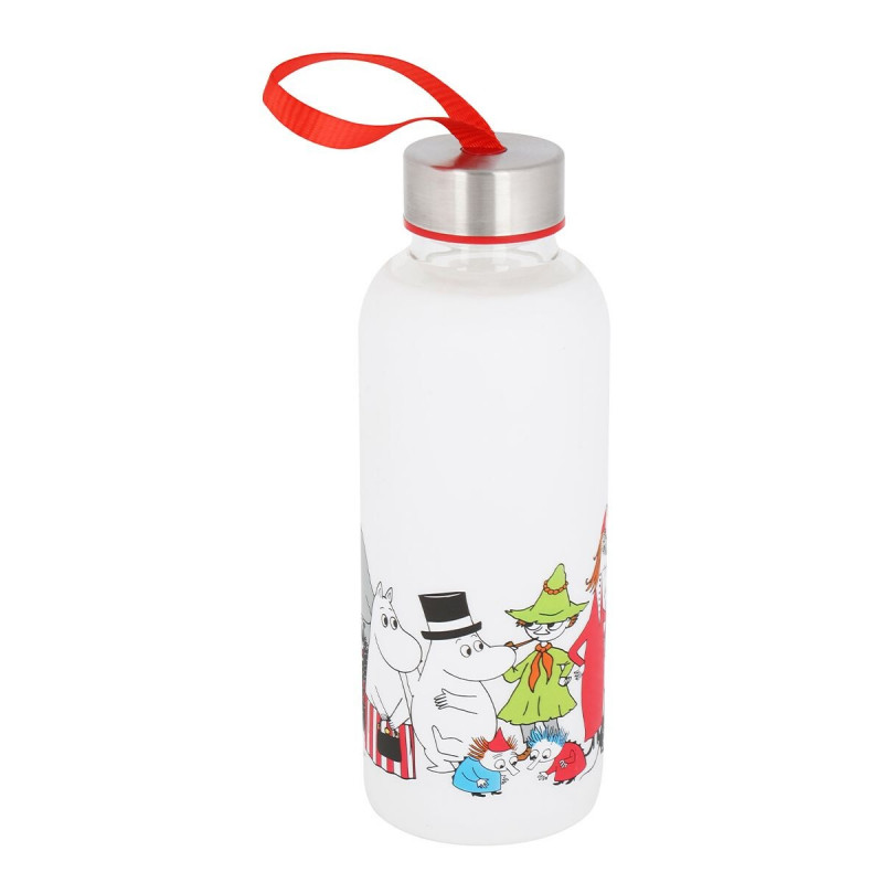 Moomin Characters Borosilicate Glass Bottle Silicone Cover