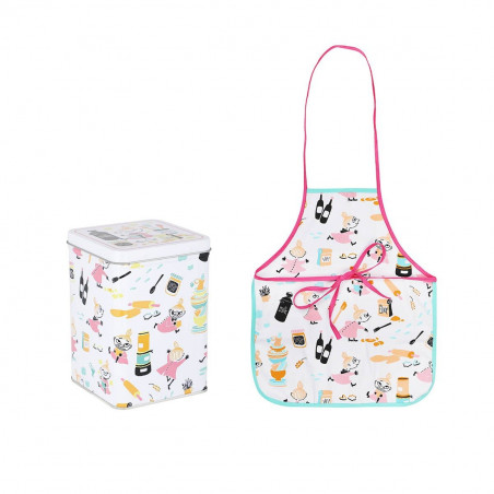 Moomin Little My Baking Children  Apron in Tin Box Pastel Martinex