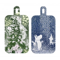 Moomin Chop and Serve Board Birch Veneer Winter Celebration 23 x 44 cm