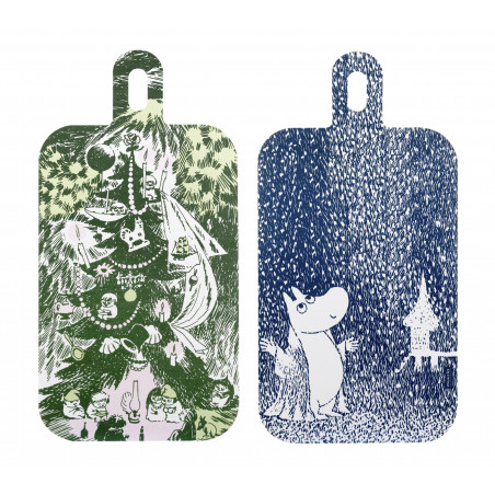 Moomin Chop and Serve Board Birch Veneer Winter Celebration 23 x 44 cm