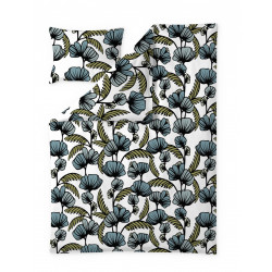 Finlayson Deco Sateen Duvet Cover Pillowcase Set Turquoise Green White 150x210 50x60 cm