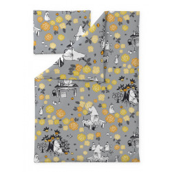 Moomin Children Duvet Cover Pillowcase Moominmamma Dream Grey Yellow Orange 85x125 40x60 cm Finlayson