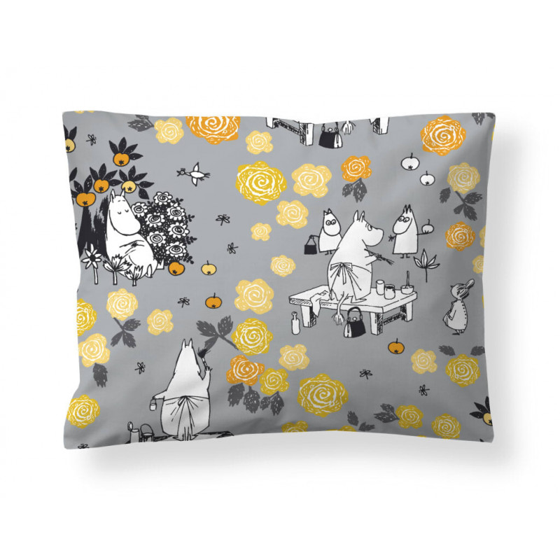 Moomin Pillowcase Moominmamma Dream Grey Yellow Orange 50 x 60 cm Finlayson