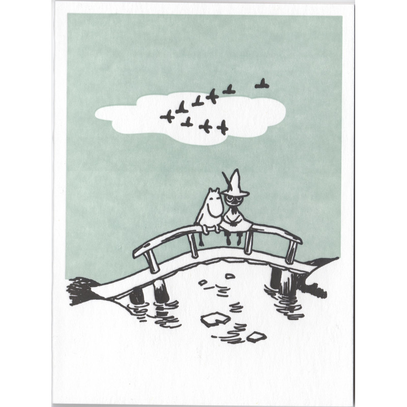 Moomin Greeting Card Letterpressed Bridge Putinki