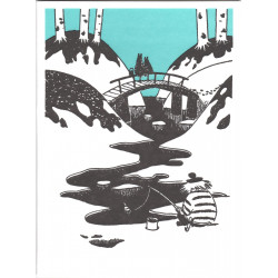 Moomin Greeting Card Letterpressed Ice Fishing