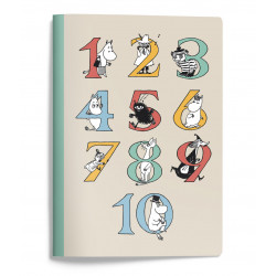 Moomin  Notebook 15 x 21 cm Numbers Squared Pages