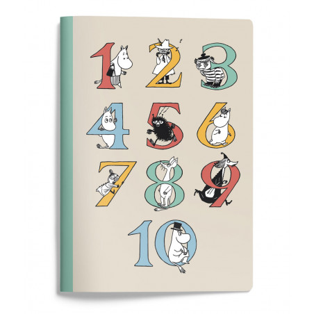 Moomin  Notebook 15 x 21 cm Numbers Squared Pages