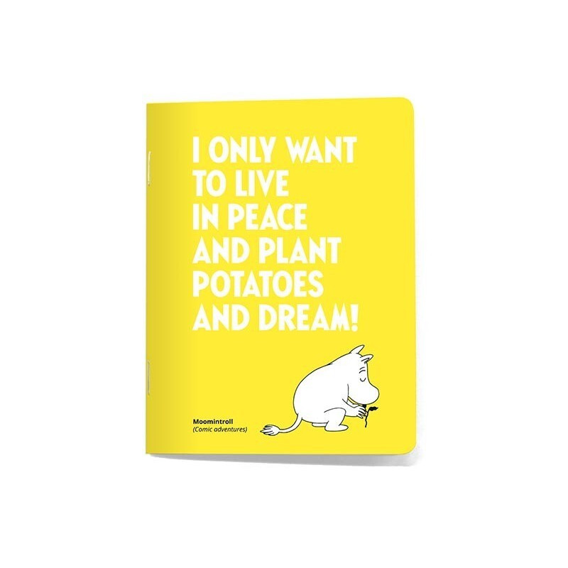 Moomin Small Notebook 9 x 12 cm Plant Potatoes Text Yellow