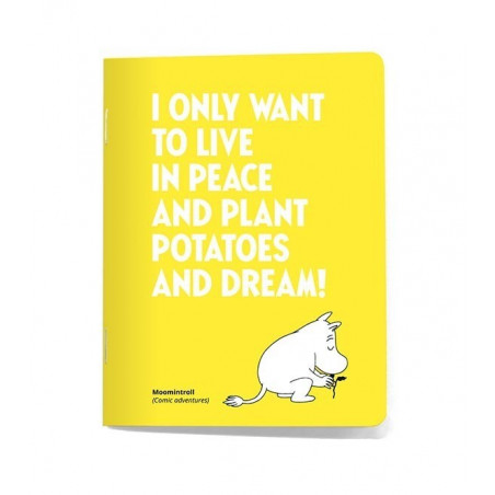 Moomin Small Notebook 9 x 12 cm Plant Potatoes Text Yellow