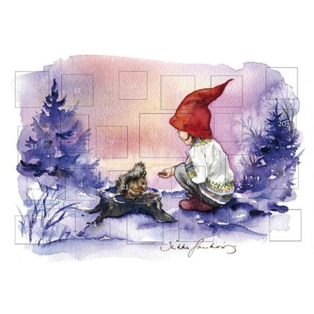 Sirkku Saukonoja Elf Advent Calendar with Pictures A4
