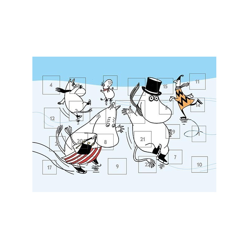 Moomin Skating Advent Calendar with Pictures A4