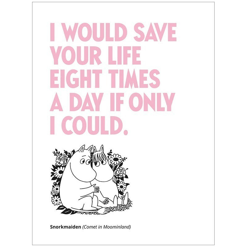 Moomin Greeting Card Letterpressed Save Life