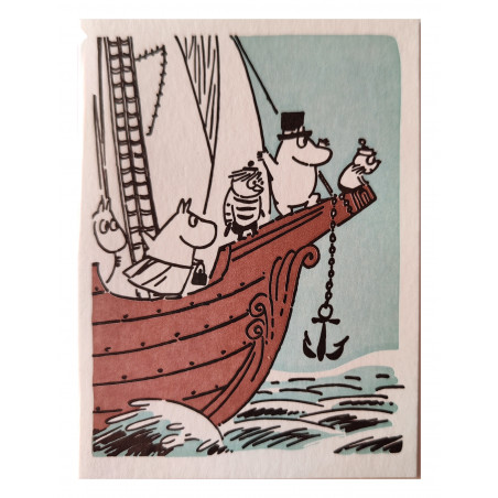 Moomin Greeting Card Letterpressed Sailing