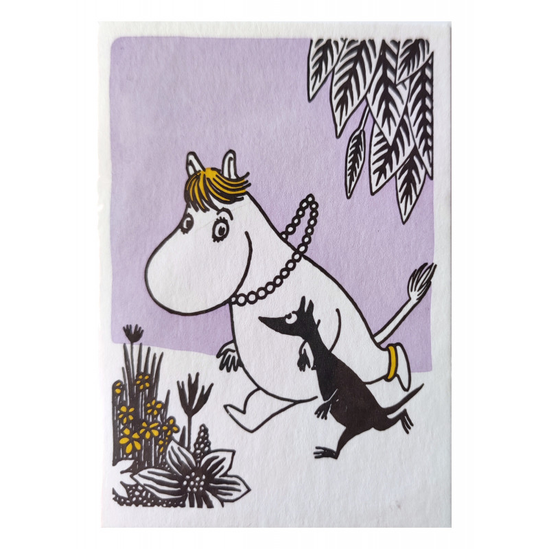 Moomin Greeting Card Letterpressed Snorkmaiden Running