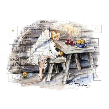 Sirkku Saukonoja Advent Postcard Calendar  Angel Girl