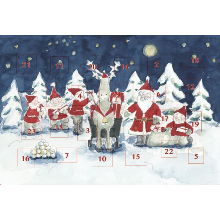 Sirkku Saukonoja Advent Postcard Calendar  Elves