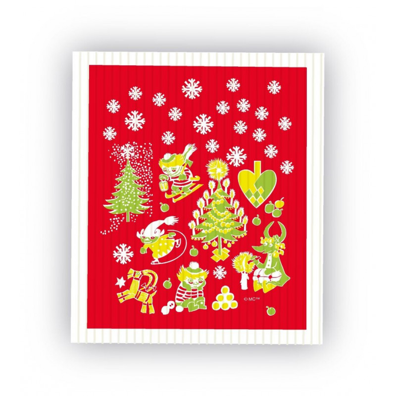 Moomin Dishcloth Christmas Pattern 17 x 20 cm