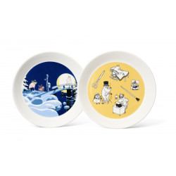 Moomin Collector Plate 19 cm 2-pack Office and Winter Night Arabia