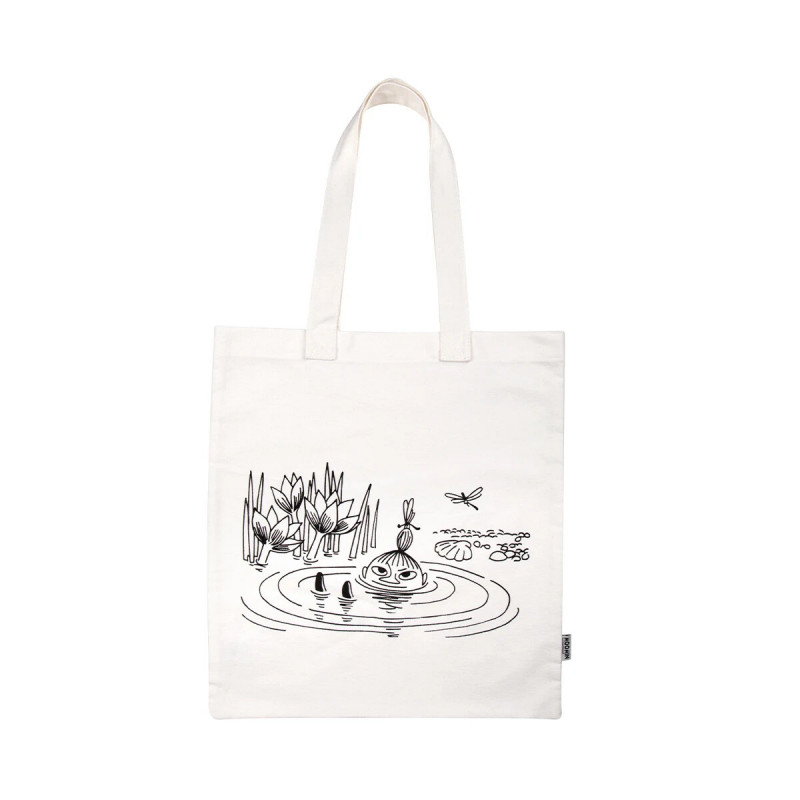 Moomin Diver White Flat Totebag Ecobag Cotton