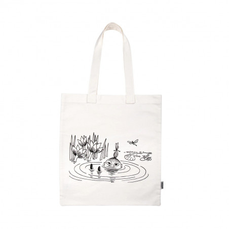 Moomin Diver White Flat Totebag Ecobag Cotton