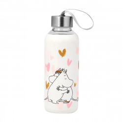 Moomin Love Borosilicate Glass Bottle Silicone Cover 0.45 L