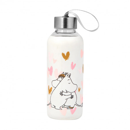 Moomin Love Borosilicate Glass Bottle Silicone Cover 0.45 L