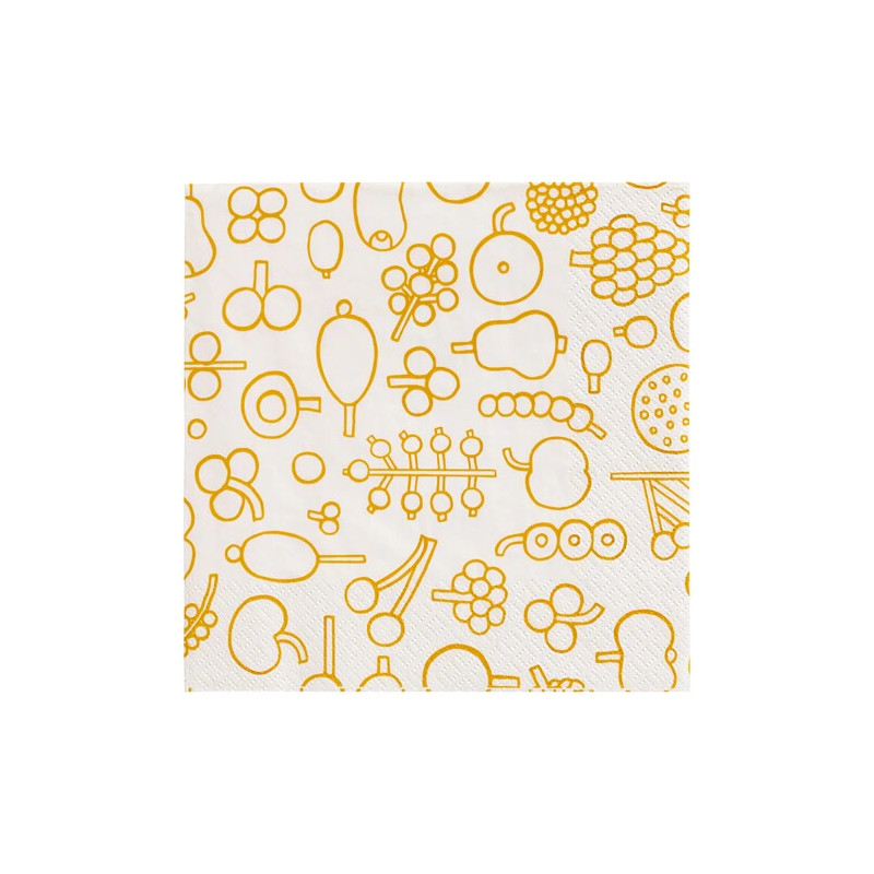 Oiva Toikka Frutta Yellow Napkins 33 x 33 cm Iittala
