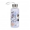 Moomin Forest Walk Blue Borosilicate Glass Bottle Silicone Cover