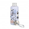 Moomin Forest Walk Blue Borosilicate Glass Bottle Silicone Cover