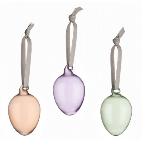 Iittala Glass Egg 3-set Mix Spring Easter 60 mm Mouth Blown