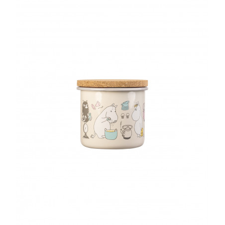 Moomin Bon Appetit Enamel Storage Jar With Cork Lid 1.3 L Muurla