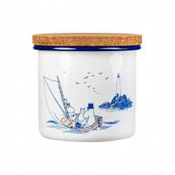 Moomin Sailors Enamel Storage Jar With Cork Lid 1.3 L Muurla