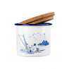 Moomin Sailors Enamel Storage Jar With Cork Lid 1.3 L Muurla