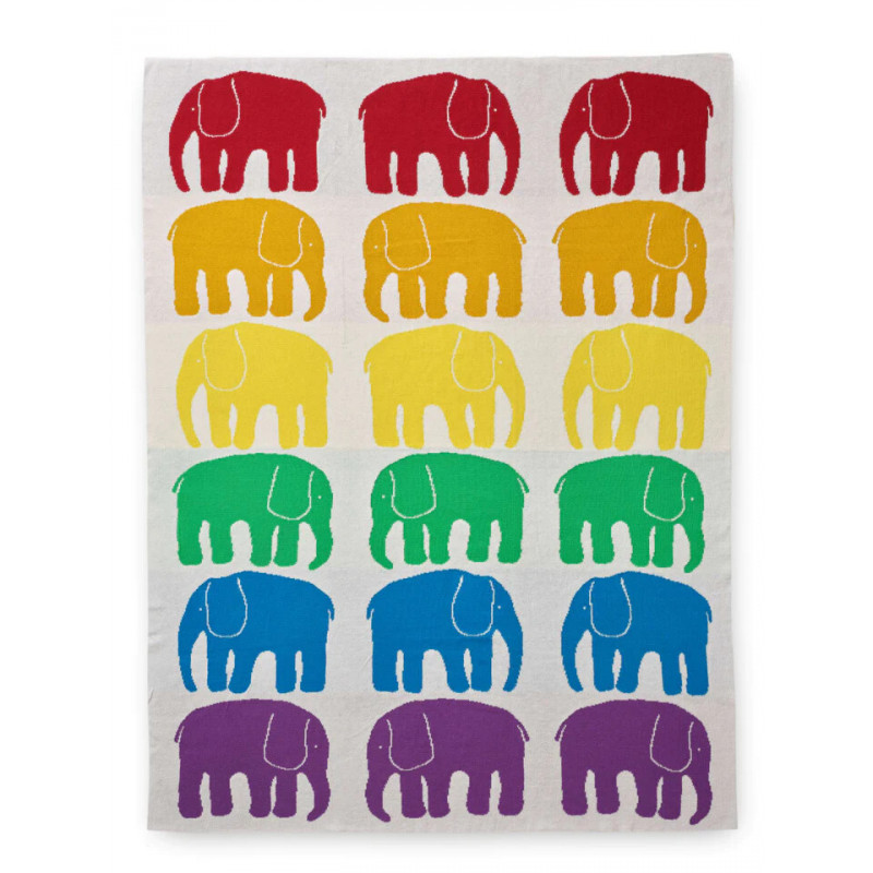 Finlayson Elefantti Baby Blanket Rainbow 80 x 100 cm