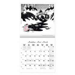 Moomin 2024 Wall Calendar Black and White Putinki 30 x 30 cm