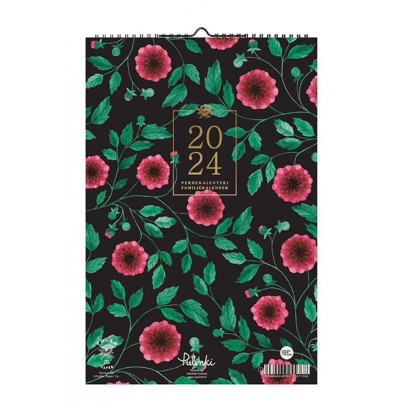 Polka Paper 2024 Family Calendar Putinki  23 x 34 cm