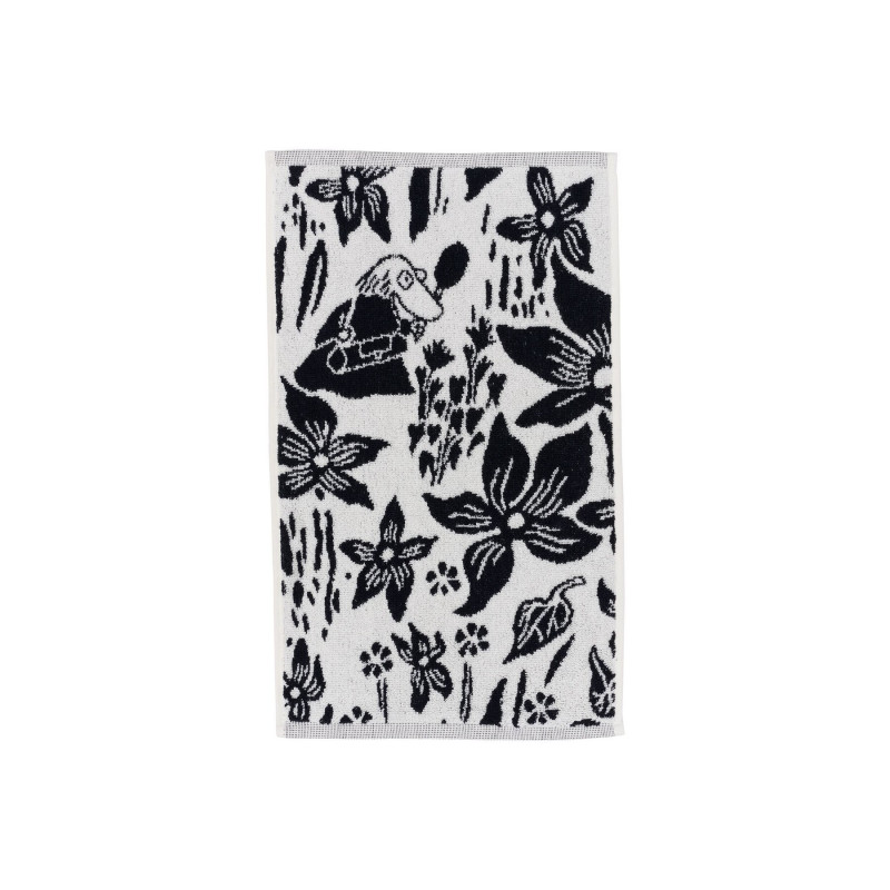 Muumi käsipyyhe 30x50cm Lilja musta/valkoinen