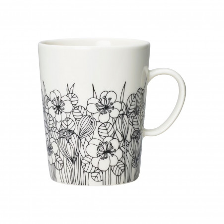 Krokus Crocus Mug Black and White 0.5 L Arabia