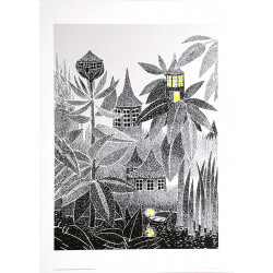 Moomin Poster Light in the Forest Cottage Tove Jansson 50 x 70 cm