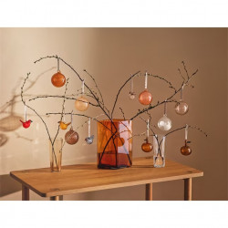 Christmas Tree Glass Baubles 8 cm Set of 5 (Different Red Brown) (copy)