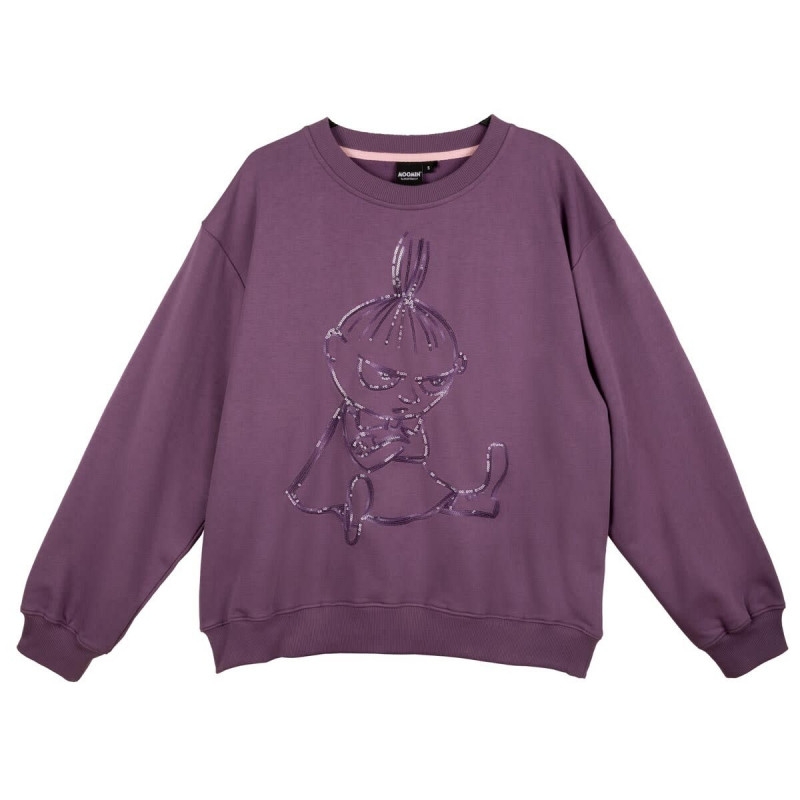 Moomin Manna Sweatshirt Sketch2 Purple