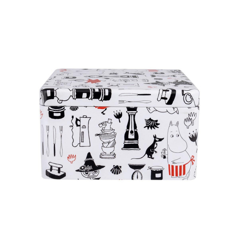 Moomin Hurly Tin Multi-Compartment Tea Tin Red