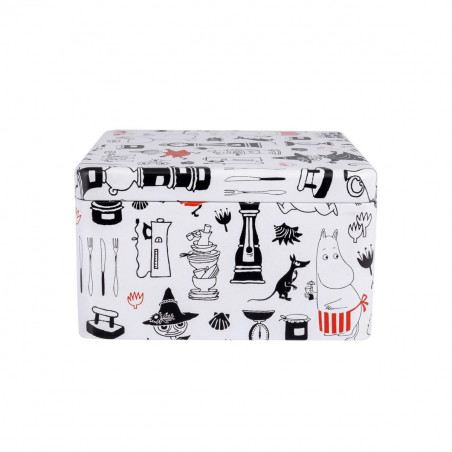 Moomin Hurly Tin Multi-Compartment Tea Tin Red