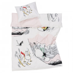 Moomin Duvet Cover Pillowcase Set 150 x 210cm Winter Sliding Arabia