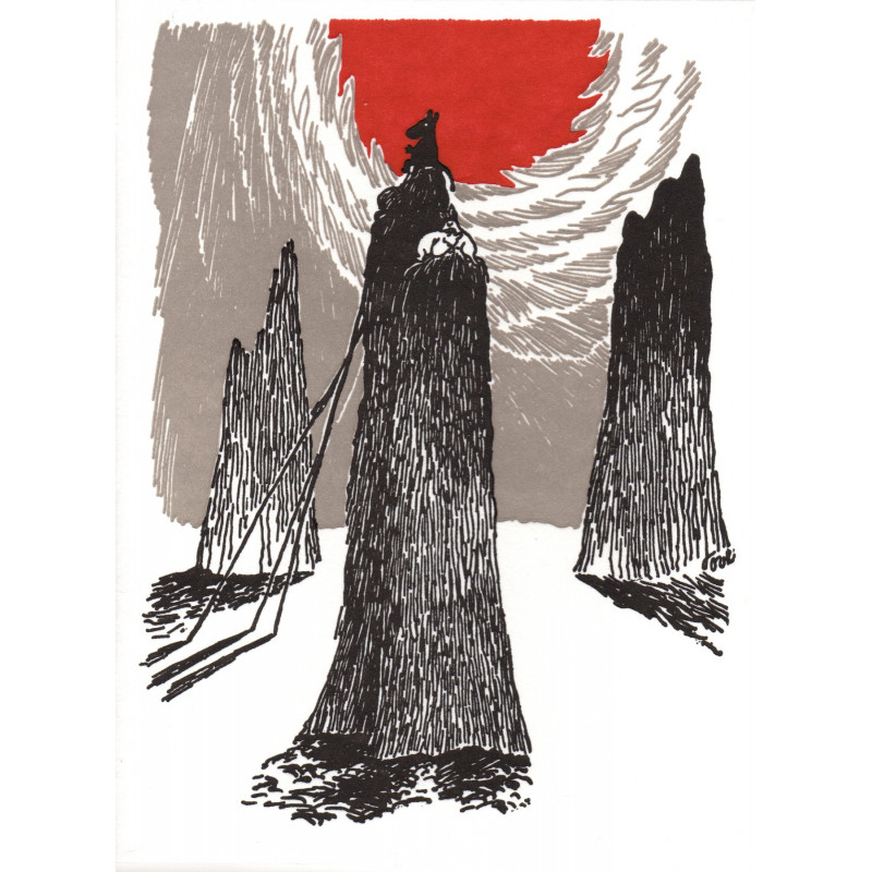 Moomin Greeting Card Letterpressed Comet Chase Putinki