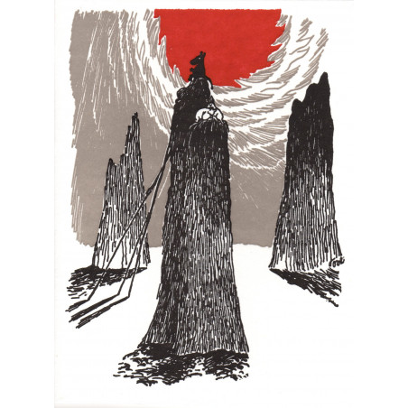 Moomin Greeting Card Letterpressed Comet Chase Putinki