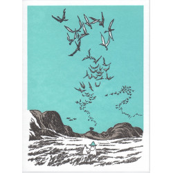 Moomin Greeting Card Letterpressed Birds Putinki