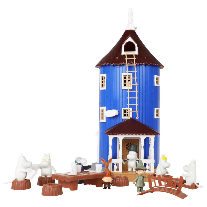 Moomin Plastic House and 9 Figures Martinex