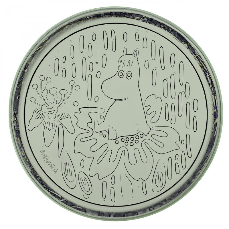 Moomin Arabia Glass Plate 15.5 cm Pine Green